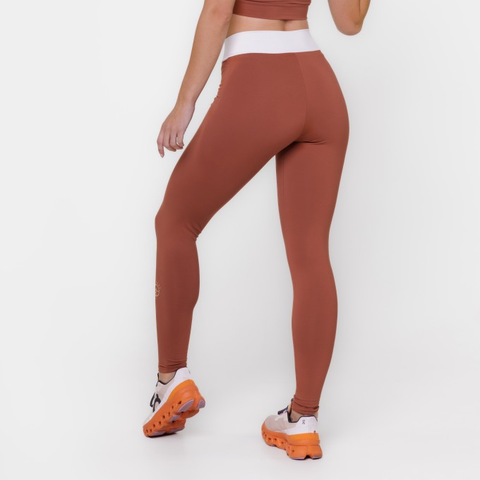 Legging Básica Cós Off Marrom