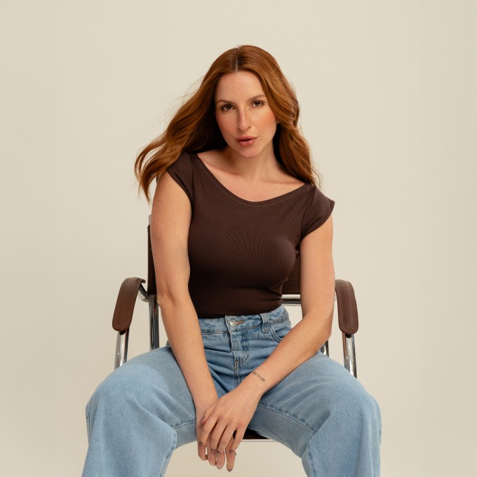 Blusa Curta Manguinha Dupla
