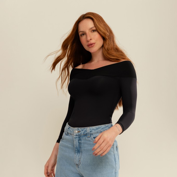 Blusa Ombro Pala Canelada