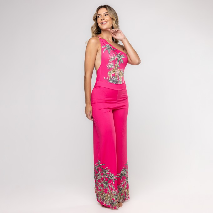 Calça Pantalona Print Barra