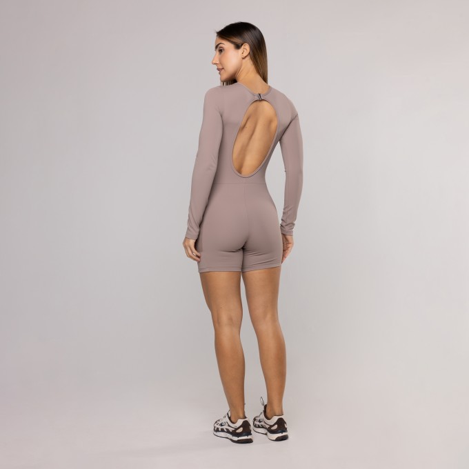 Macaquinho Manga Bolso Tela