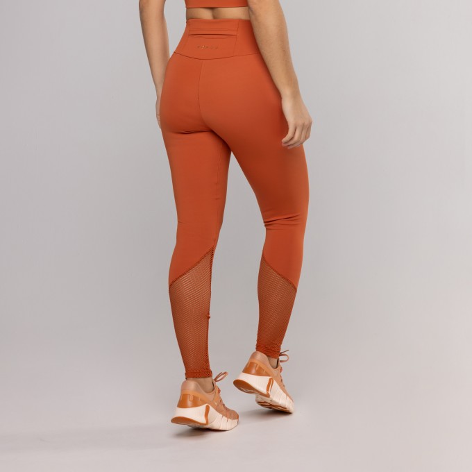 Legging Detalhe Tela Perna Telha