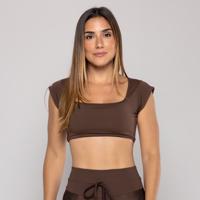 Top Curto Manga Curta