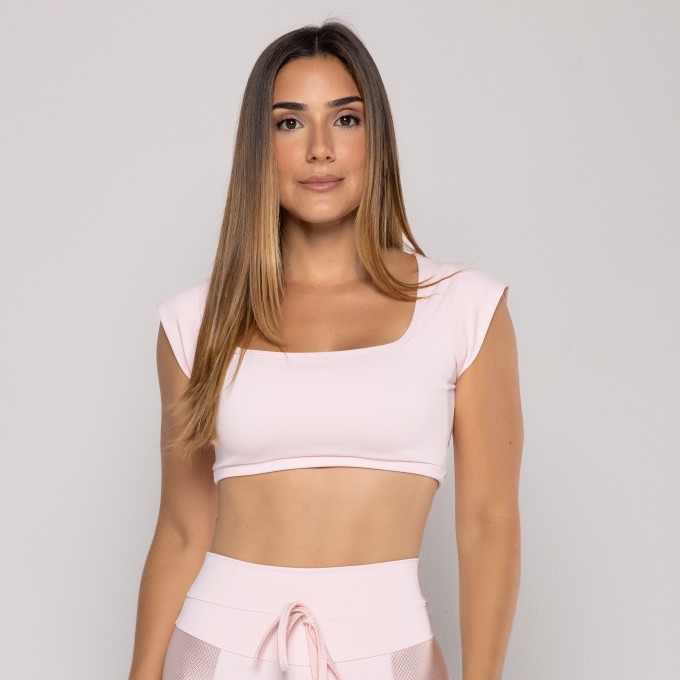 Top Curto Manga Curta