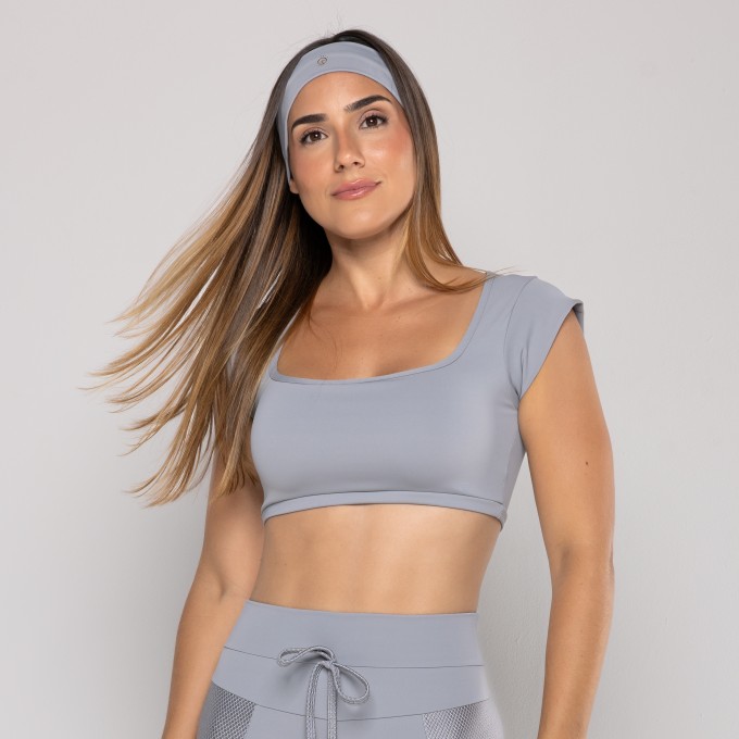 Top Curto Manga Curta