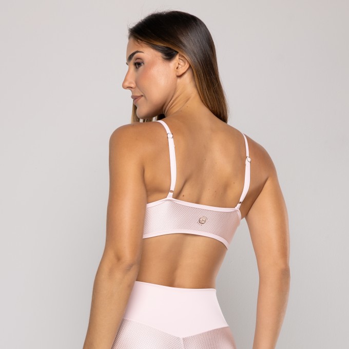 Top Slim Textura Rosa Soft