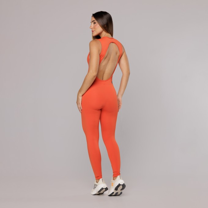 Macacão Decote V Decote Costas Liso