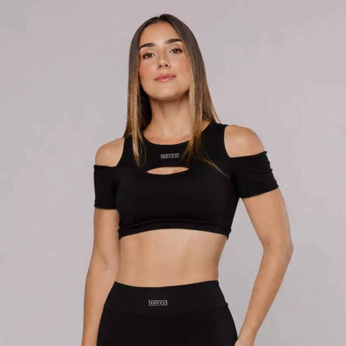 Top Sobreposto Label Triunfo Preto