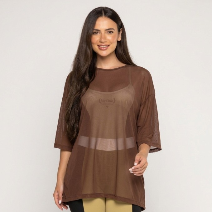 Blusa Oversized Tule Chocolate
