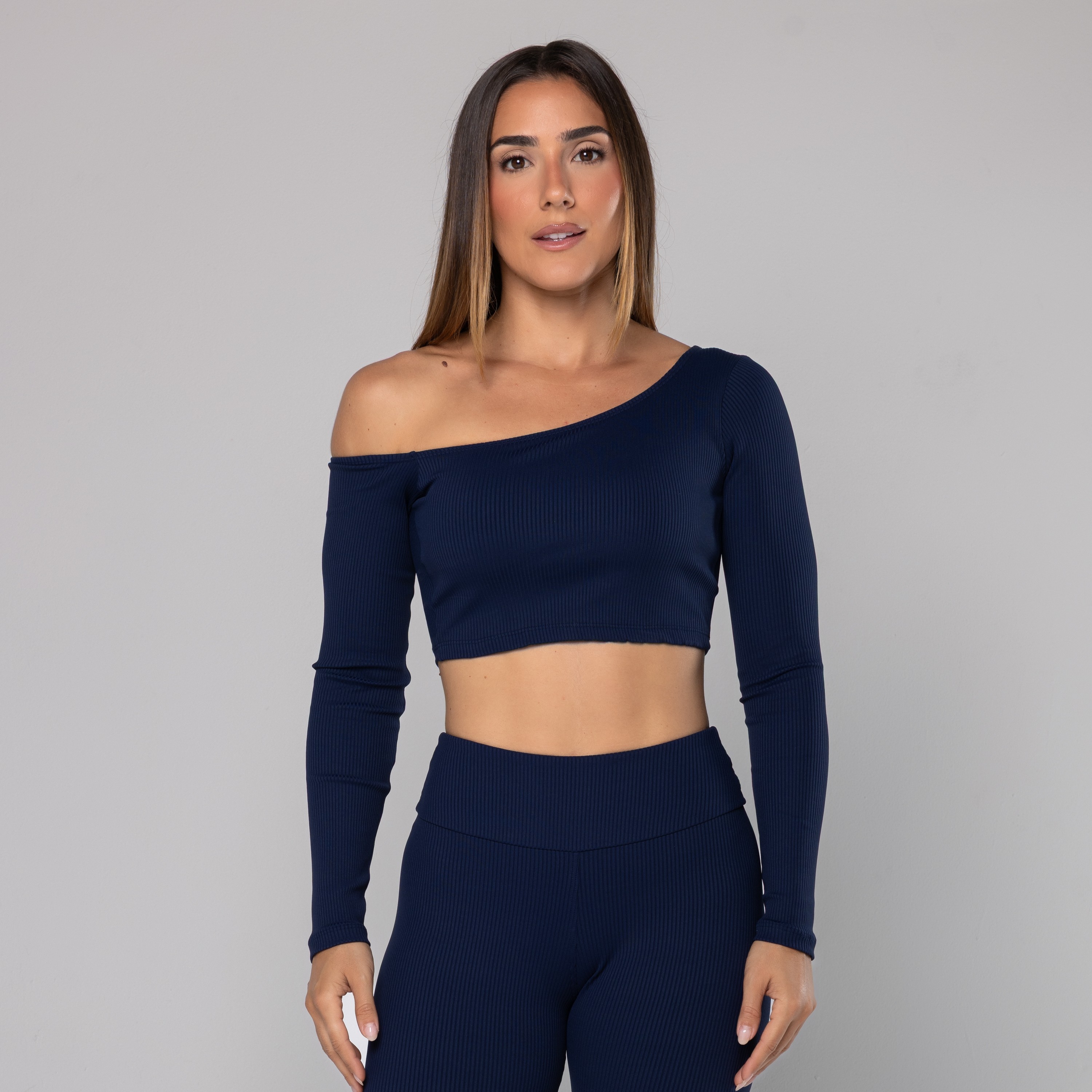 Blusa Canelada Assimétrica