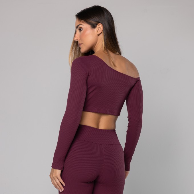 Blusa Canelada Assimétrica