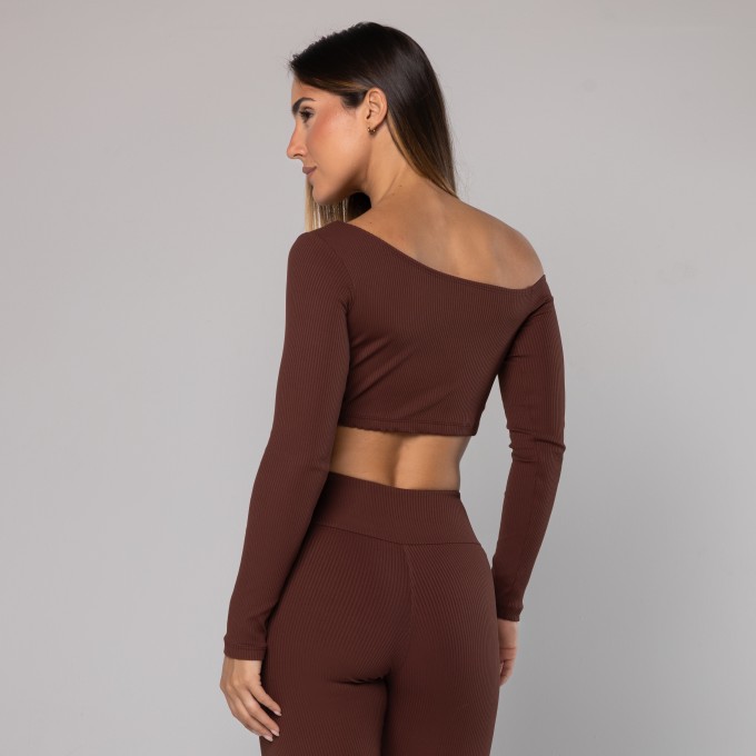 Blusa Canelada Assimétrica