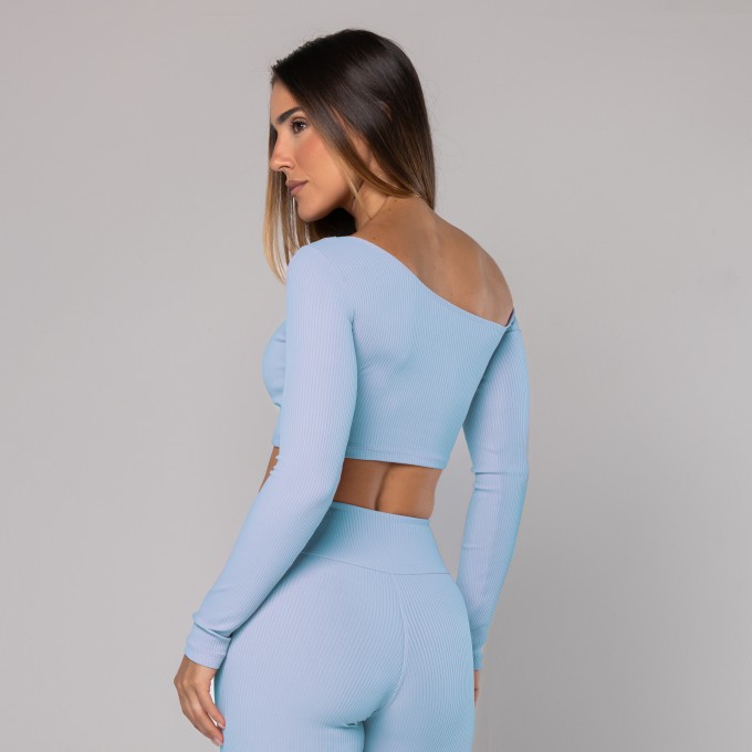 Blusa Canelada Assimétrica