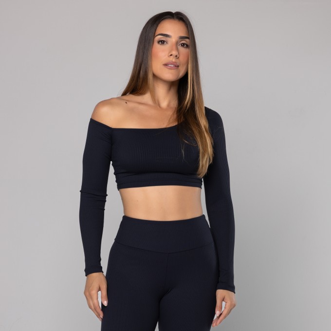 Blusa Canelada Assimétrica