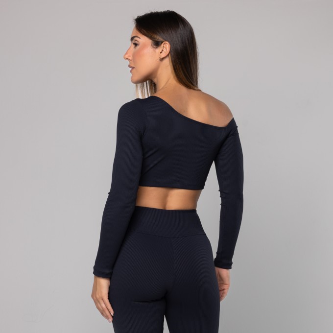 Blusa Canelada Assimétrica