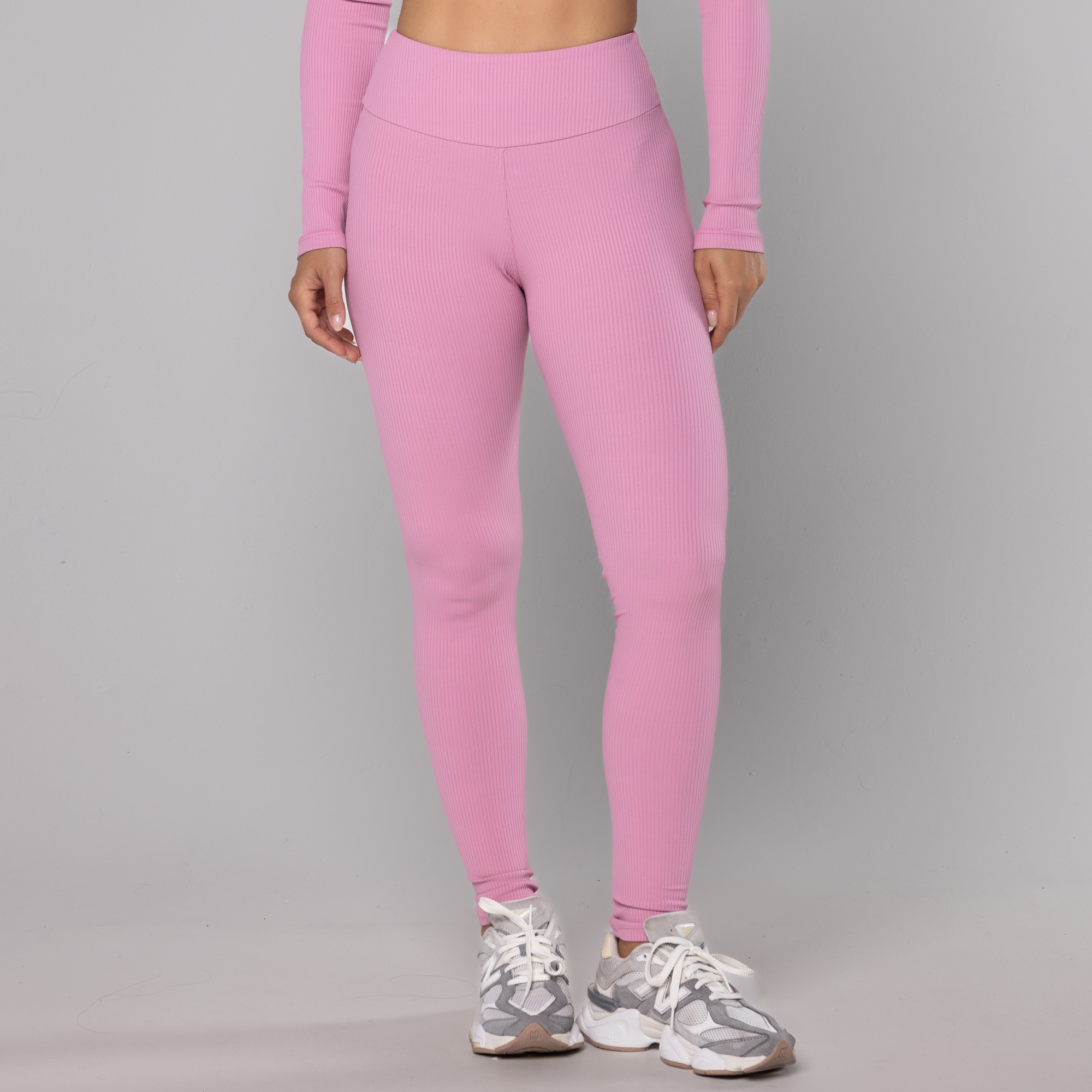 Cos. Rose Legging Básica Cos Alto Rib Rosê - Borju