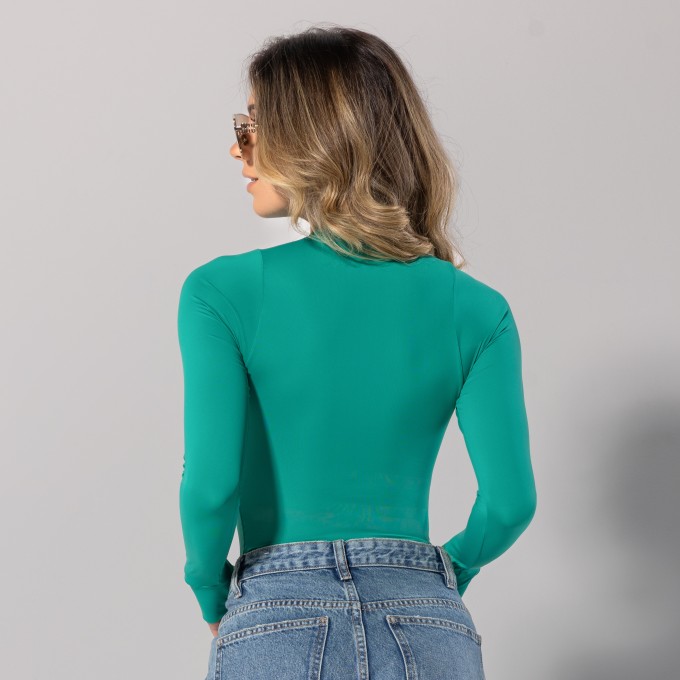 Blusa Light Manga Longa Dedinho Verde Brasil