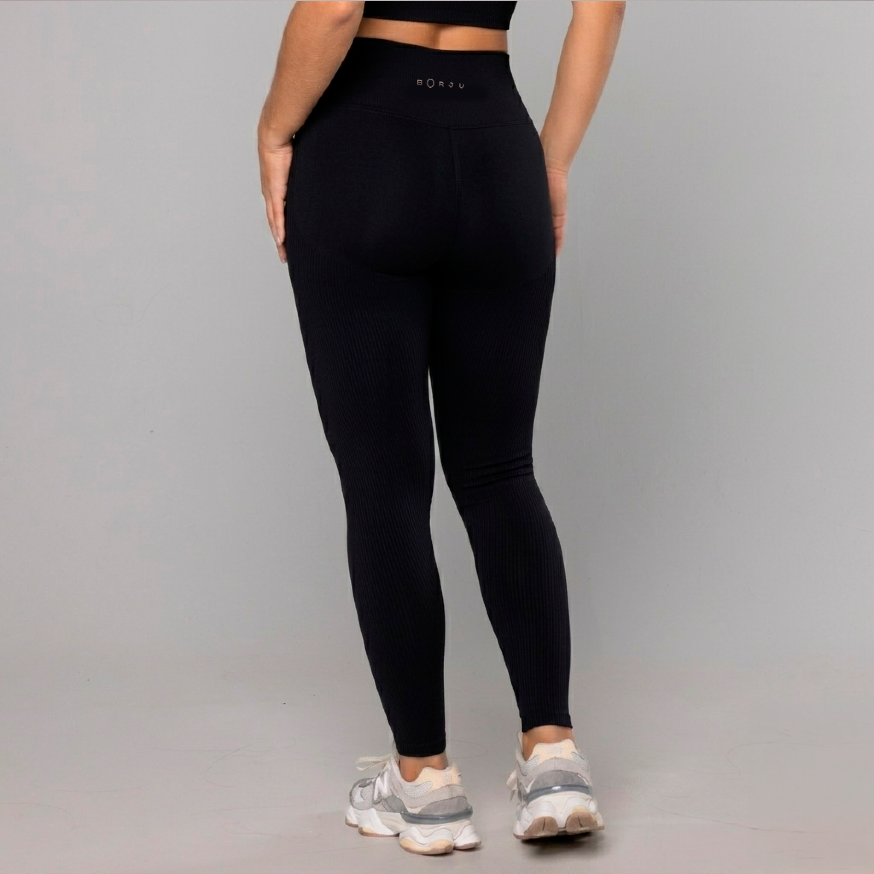 Legging Rib Costas Recorte Preta - Borju