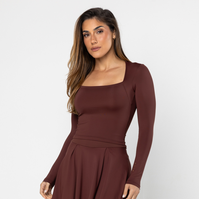 Blusa Decote Reto Sense Couro