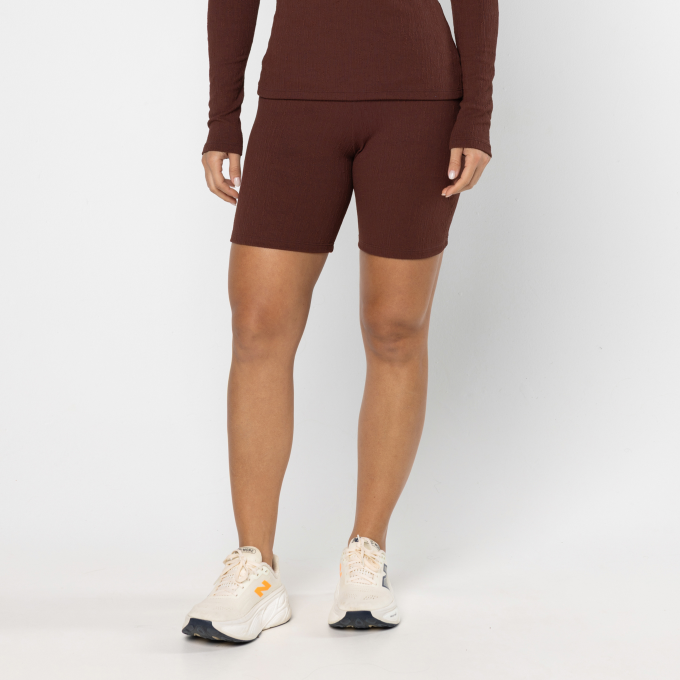 Short Bermuda Jacquard Marrom Couro