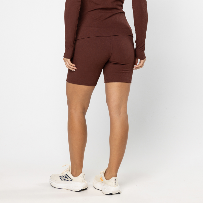 Short Bermuda Jacquard Marrom Couro