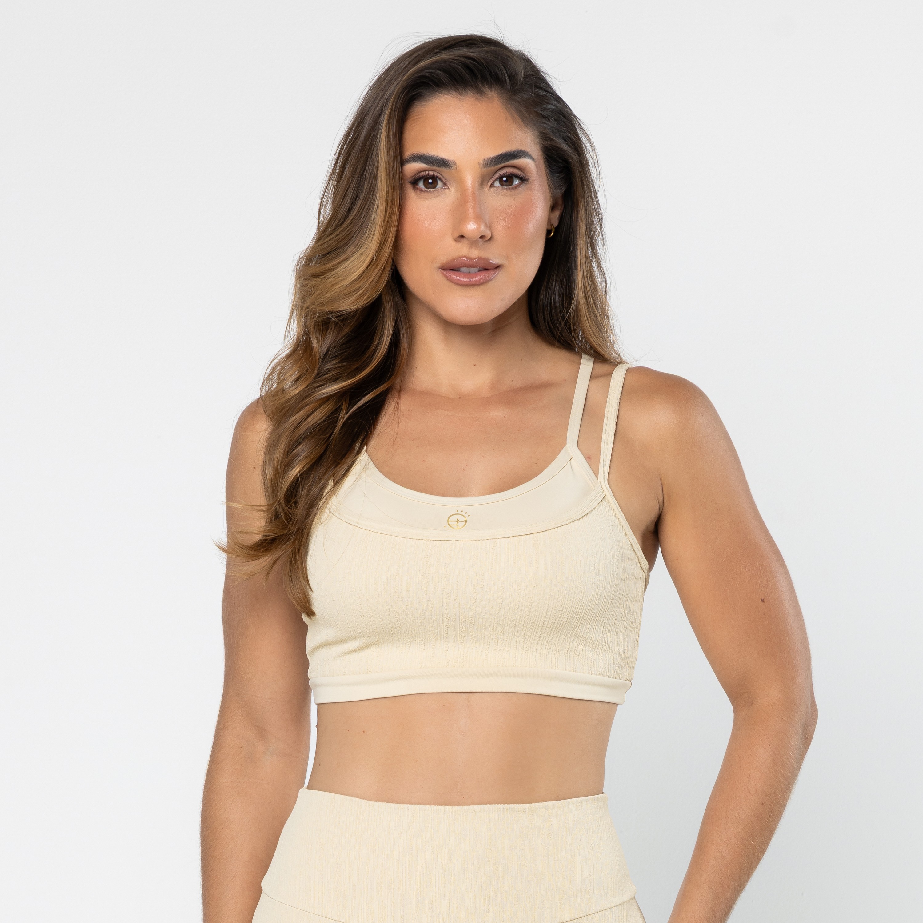 Top Duplo Texturas Palha