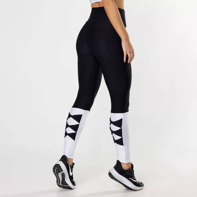 Legging Bicolor Laços Perna