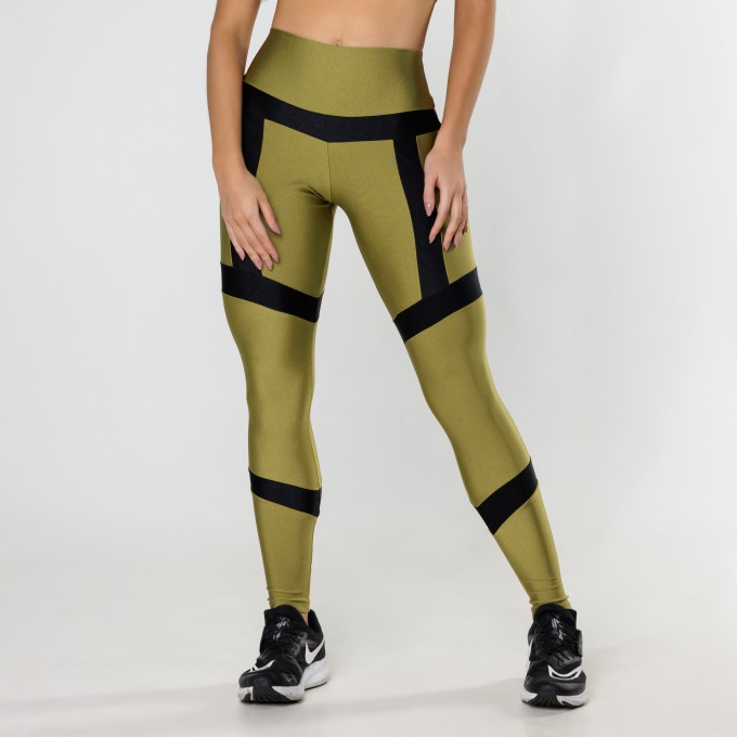 Legging Faixas Contrastante