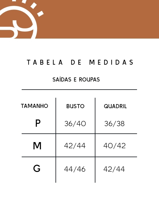 Tabela de medidas